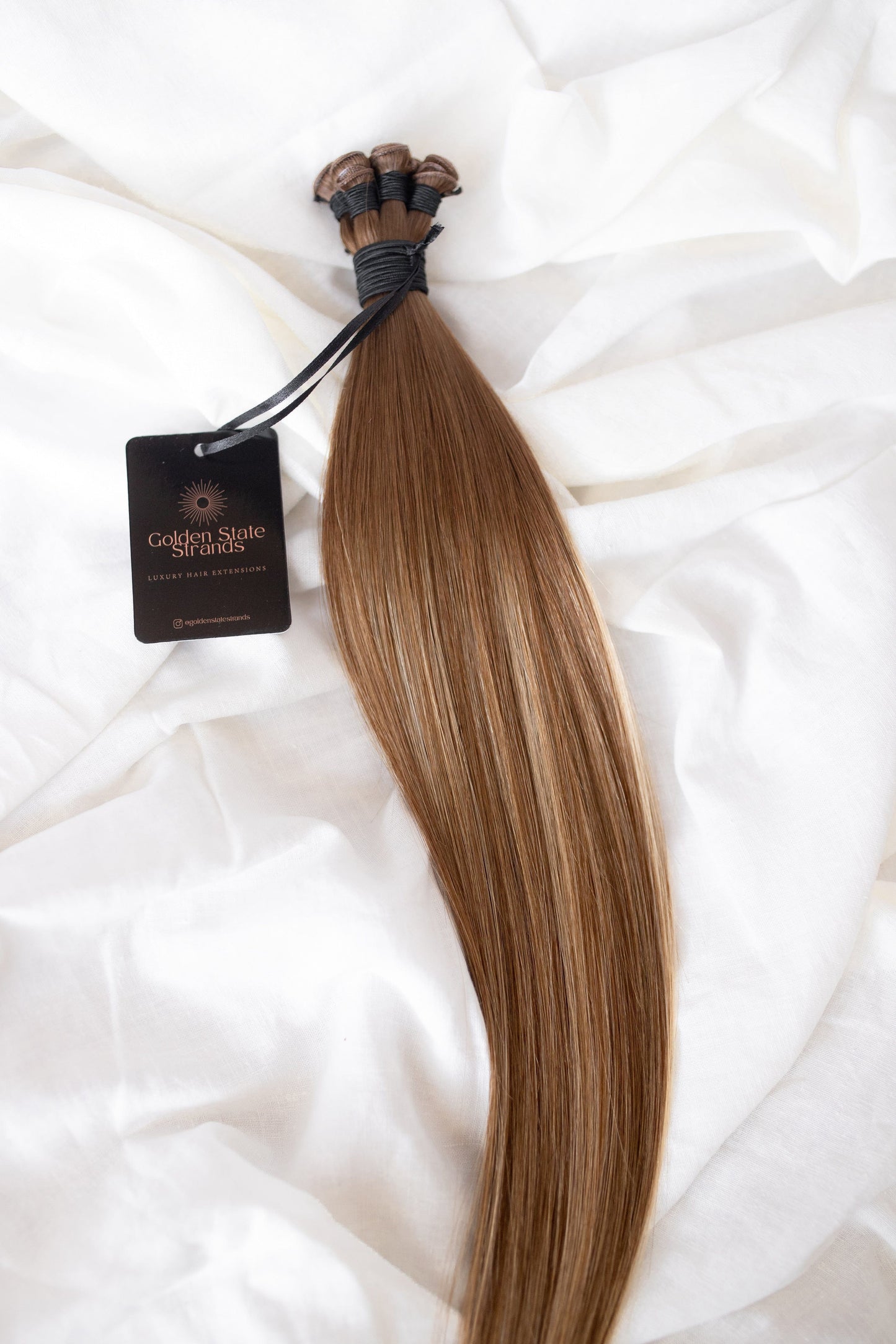 Golden State Strands - Warm Rooted And Low Lighted Bronde Extensions